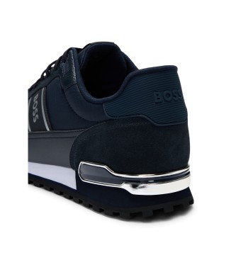 BOSS Parkour Runner leather trainers navy