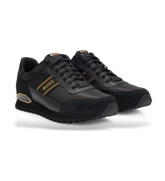 BOSS Zapatillas de piel Parkour Runner  Negro