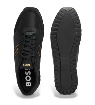 BOSS Parkour Runner Leather Sneakers Black