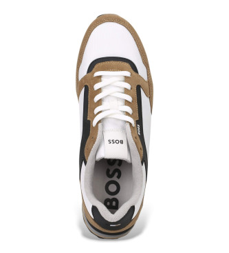 BOSS Parkour lder sneakers vit