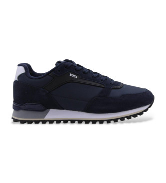BOSS Parkour Leren Sneakers navy