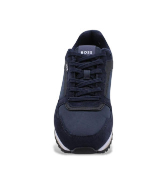 BOSS Parkour Leren Sneakers navy