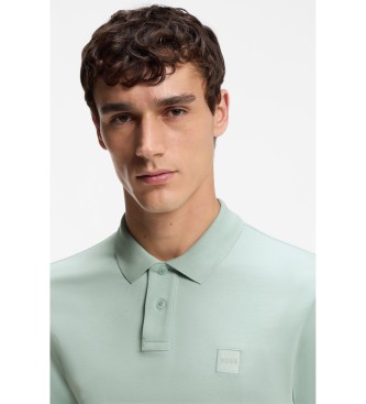 BOSS Polo turchese slim fit