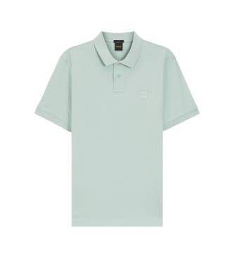 BOSS Polo turchese slim fit