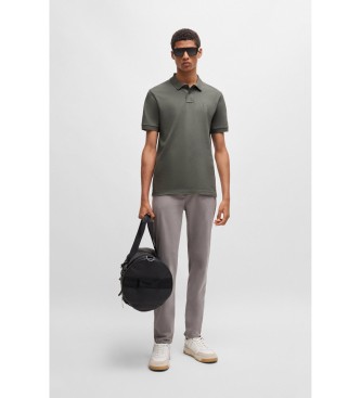 BOSS Polo verde in cotone elasticizzato, vestibilit� slim.