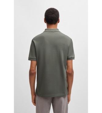 BOSS Polo verde in cotone elasticizzato, vestibilit� slim.