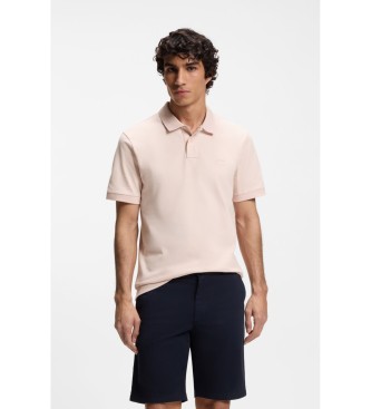 BOSS P�lo Slim Fit cor-de-rosa
