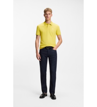 BOSS Camisa p�lo Slim Fit amarela