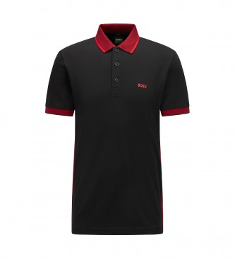 BOSS Paule polo shirt black, red