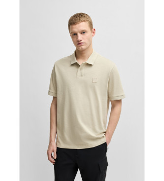 BOSS Leinenlogo Poloshirt beige