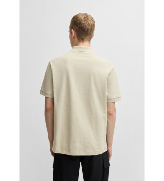 BOSS Leinenlogo Poloshirt beige