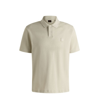 BOSS Leinenlogo Poloshirt beige