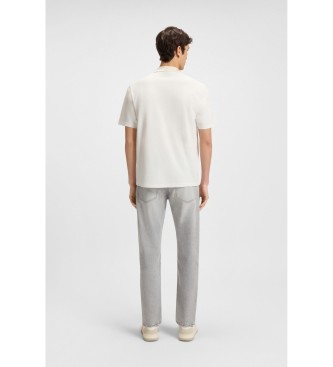 BOSS Beiges Poloshirt mit Reifenkragen