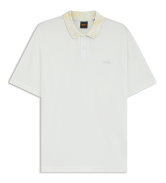 BOSS Beiges Poloshirt mit Reifenkragen