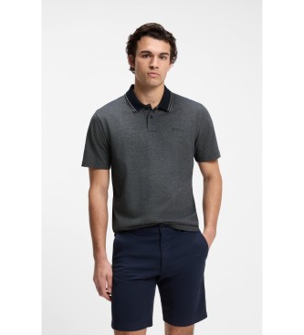 BOSS Polo in cotone piqu� con stampa logo navy