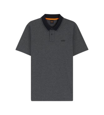 BOSS Polo in cotone piqu� con stampa logo navy