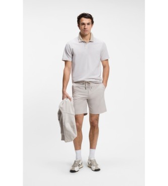 BOSS Polo in piqu� con logo stampato grigio