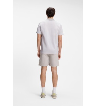 BOSS Polo in piqu� con logo stampato grigio