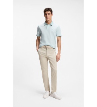 BOSS Polo en coton piqu� avec logo turquoise