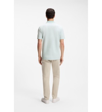 BOSS Polo en coton piqu� avec logo turquoise