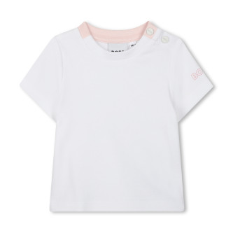 BOSS Dungarees and T-shirt set pink, white