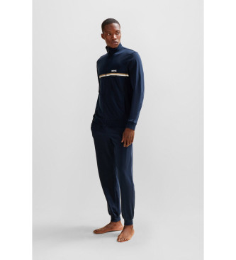 BOSS Pajamas with brand stripes and navy logos