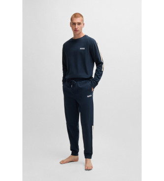 BOSS Marineblauer Fleece-Pyjama