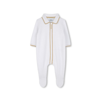 BOSS Weier Pyjama aus strukturiertem Strick