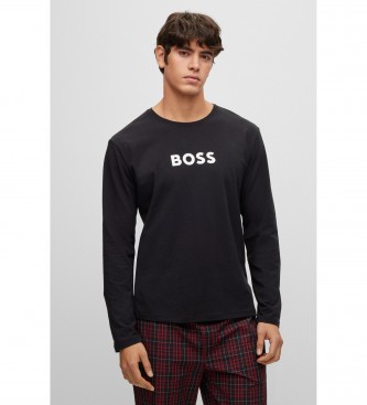 BOSS Logotipo pijamas Contraste preto, vermelho