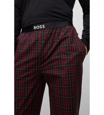 BOSS Logotipo pijamas Contraste preto, vermelho