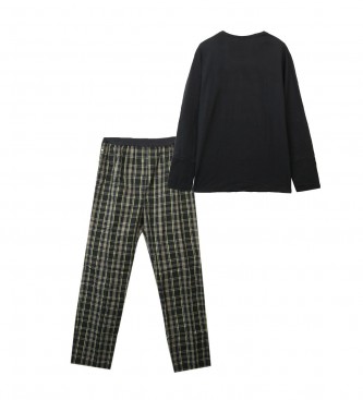 BOSS Regular fit pyjamas with contrasting logos black, yellow