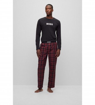 BOSS Pyjama Coupe régulière Logos Contrast rouge