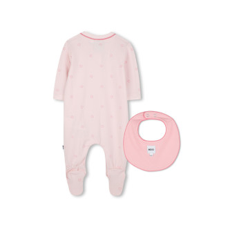 BOSS Conjunto de pijama e babete cor-de-rosa