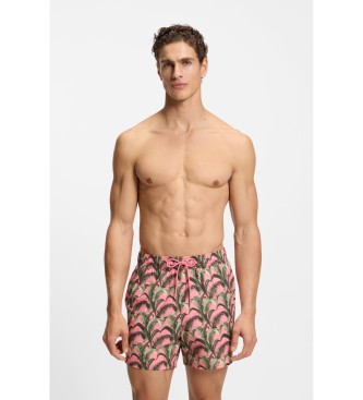 BOSS Maillot de bain avec passepoil rose du monogramme Double B