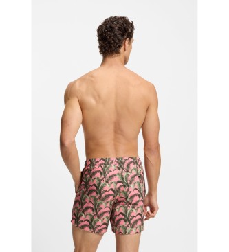 BOSS Maillot de bain avec passepoil rose du monogramme Double B