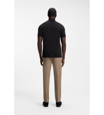 BOSS P�lo com fecho de correr e gr�ficos reflectores preto