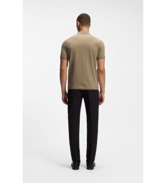 BOSS Polo Rits met reflecterende afbeeldingen bruin