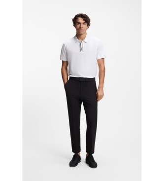 BOSS Paddy-poloshirt med stribet stolpelukning og hvidt logo