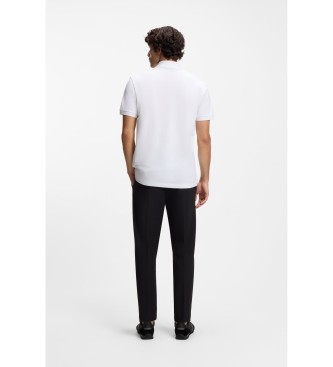 BOSS Paddy-poloshirt med stribet stolpelukning og hvidt logo