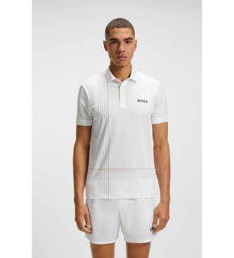 BOSS Polo xadrez branco