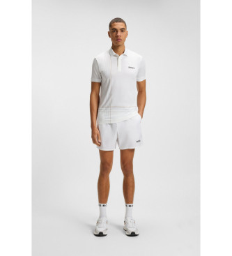 BOSS Polo xadrez branco