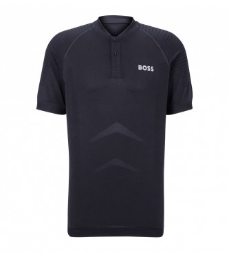 BOSS PaeoniQ Polo majica s šivi črna