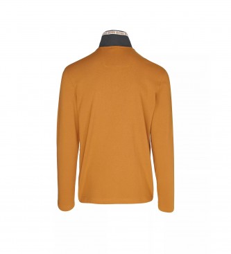 BOSS Poloshirt med kontrastfarvet orange logo