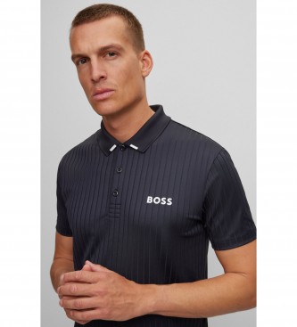 BOSS Polo blu scuro con punto saltato