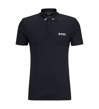 BOSS Polo blu scuro con punto saltato