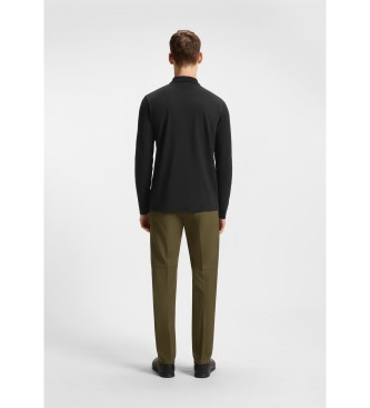 BOSS Polo  manches longues en coton piqu noir