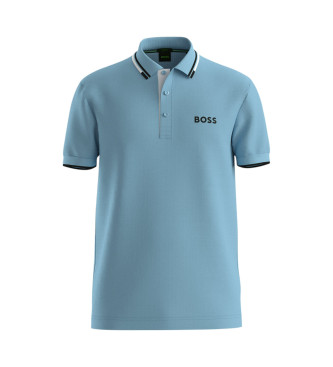 BOSS Blaues Poloshirt aus Baumwollmischung
