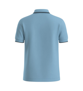 BOSS Blaues Poloshirt aus Baumwollmischung
