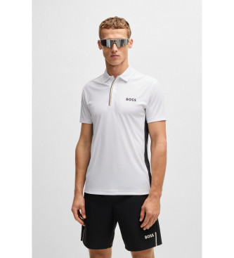 BOSS Sportowa koszulka polo Paddy slim fit z ochroną UV, biała