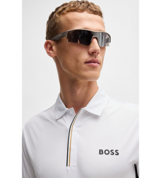 BOSS Polo de sport Paddy slim fit avec protection UV blanc